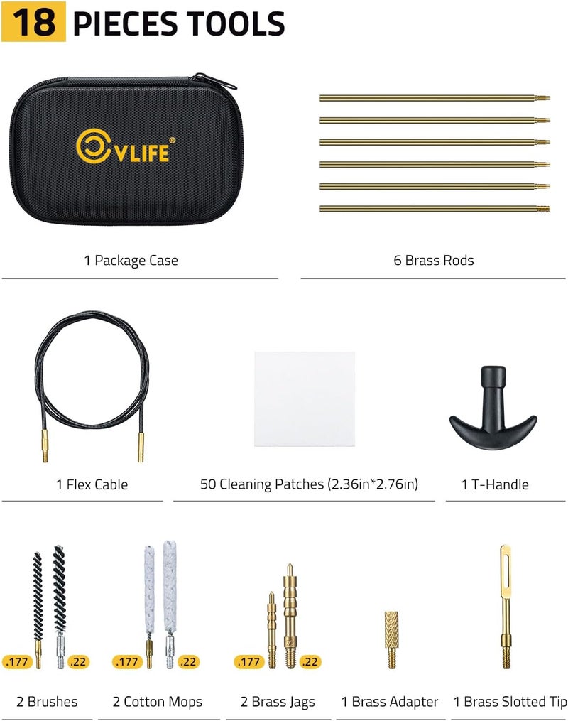 CVLIFE Gun Cleaning Kit for .177 .22/9mm .22 .357 .45, .40 .38/9mm .45 .357, .38 Universal Gun Cleaning Kits for Rifle, Handgun, Airgun - Image 2